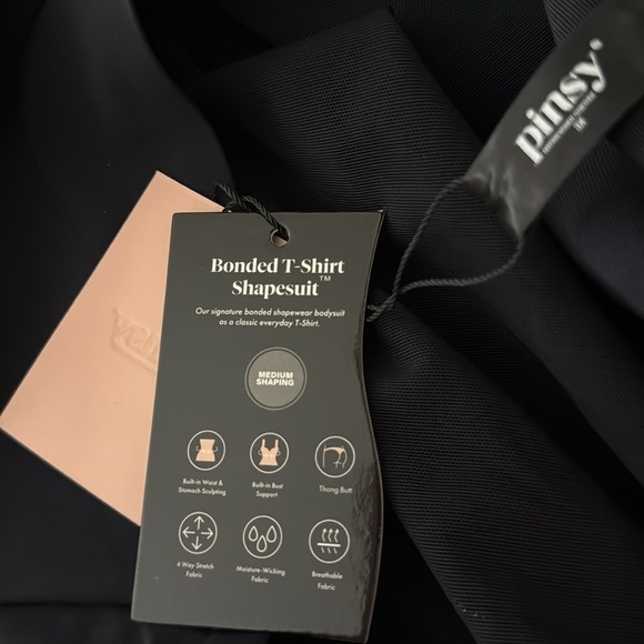 PINSY NWT black Black Fitted bonded t-shirt shapesuit - Picture 4 of 9